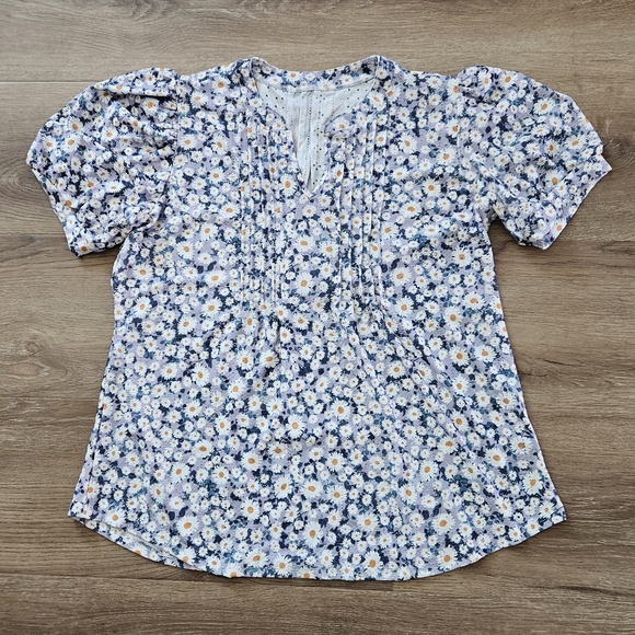 Micoson Floral Puff Sleeve Top Size XXL - Picture 2 of 11